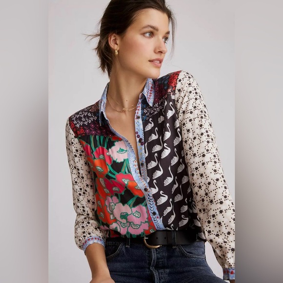 Maeve by Anthropologie Tops - Maeve by Anthropologie The Paz Button-Down Shirt Large